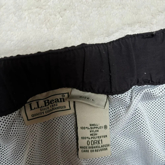 Vintage L.L. Bean Mens Swim Trunk Shorts Large Dark Grey‎ Lined Nylon 0DRK1 - Picture 8 of 10